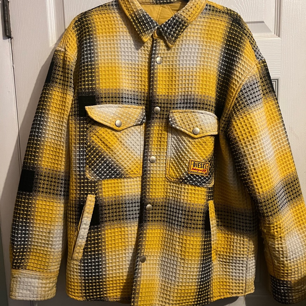 Diesel Plaid Yellow and Black Shirt Jacket